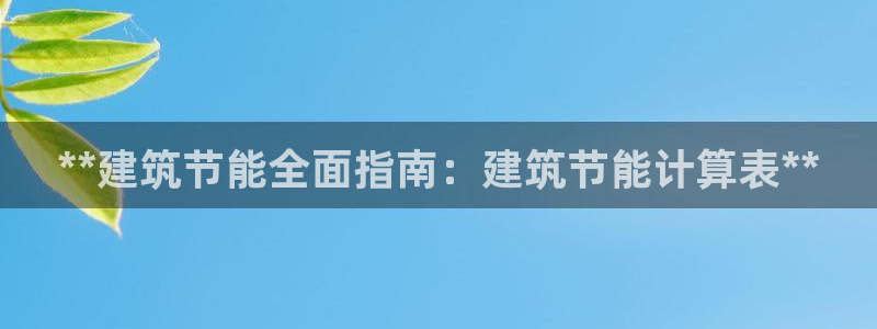 e尊国际娱乐官网地址：**建筑节能全面指南：建筑节能计算表**